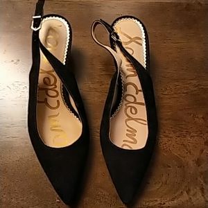 Sam Edelman---black suede kitten heels